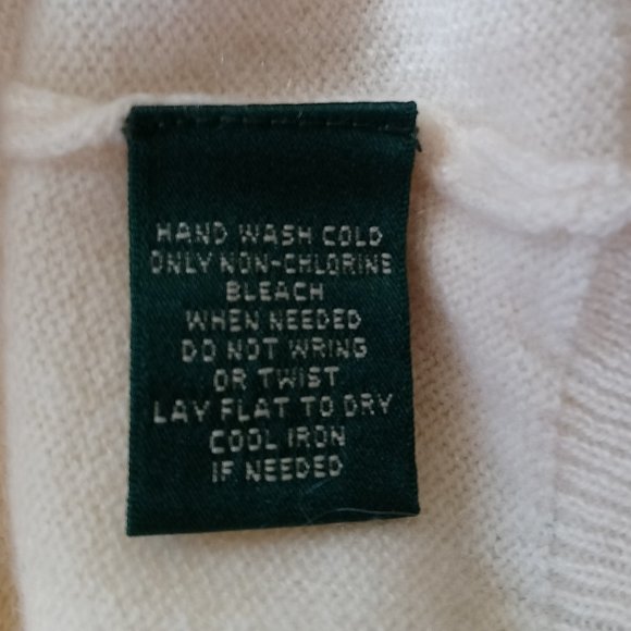 LAUREN RALPH LAUREN Cream 100% Cashmere Sweater PM - Picture 7 of 7